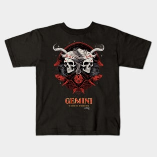 Dark Zodiac Gemini: The Duality Within Kids T-Shirt